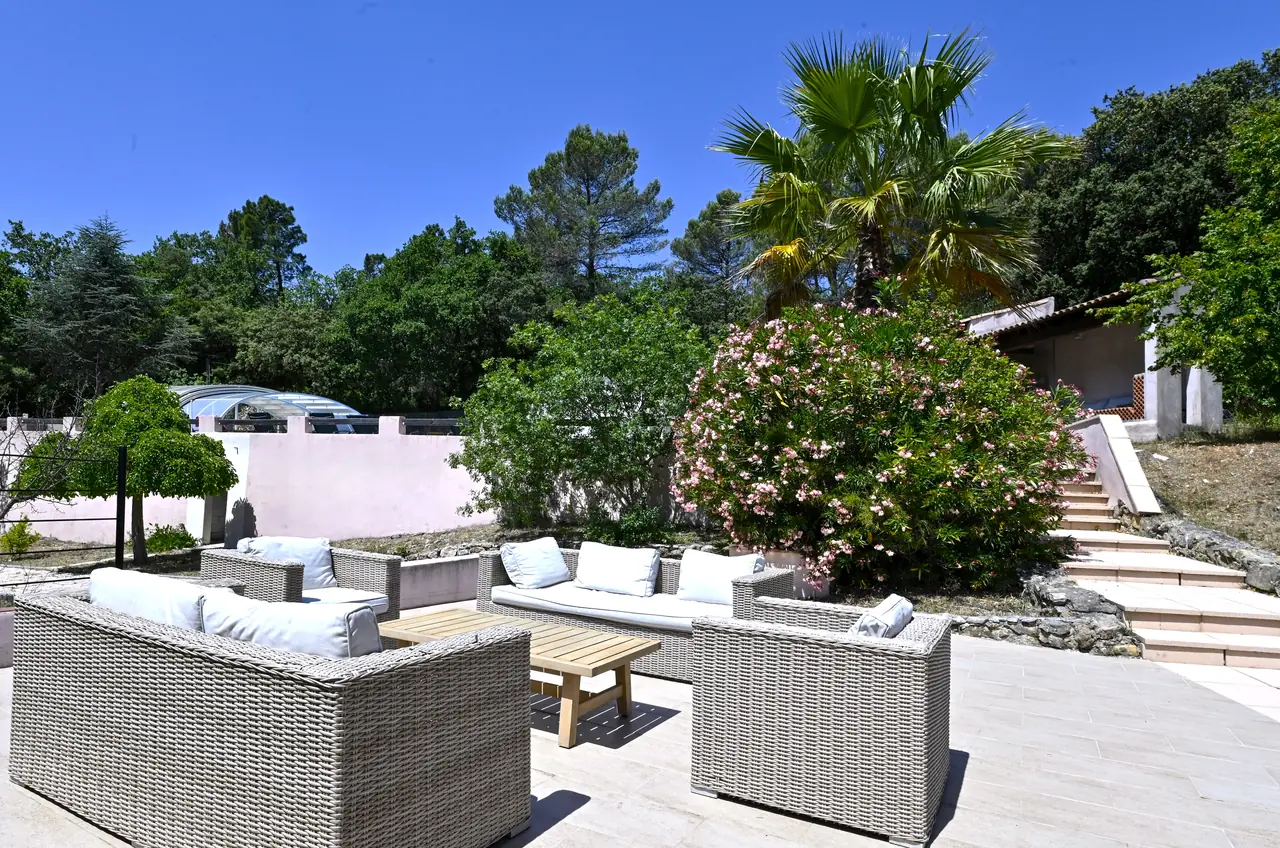 La terrasse privative de la Suite Bleue